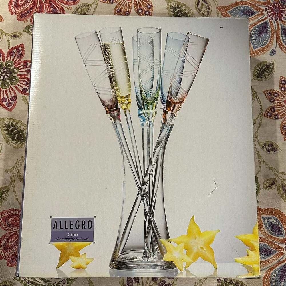 Artland Allegro 7-Piece Champagne Flute Set with Vase